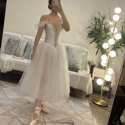女童芭蕾舞长款纱裙蓬蓬裙演出服