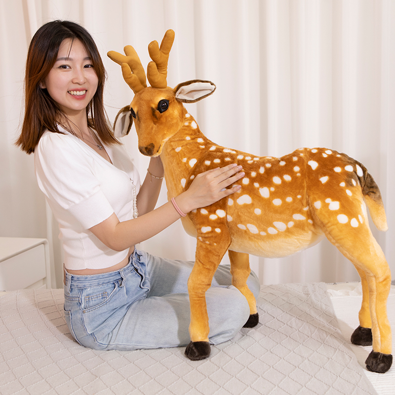 仿真梅花鹿公仔动物毛绒玩具玩偶