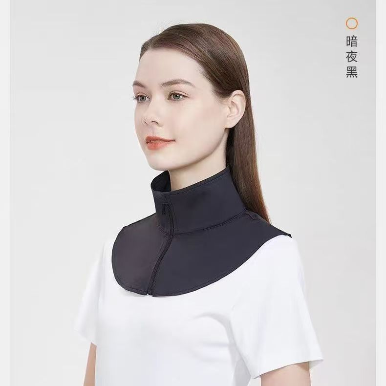 夏季薄款透气防晒护颈假领图片