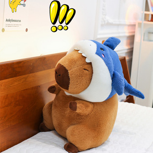 鲨鱼头套卡皮玩偶网红丑萌水豚娃娃大号公仔送女朋友儿童生日礼物