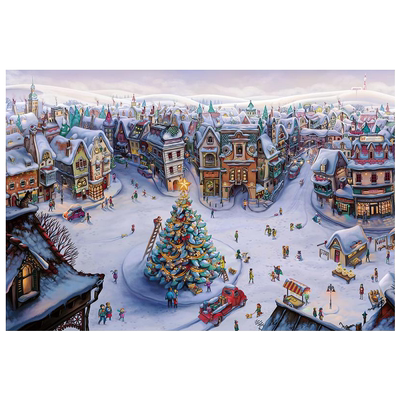 圣诞节木质拼图1000片儿童礼物