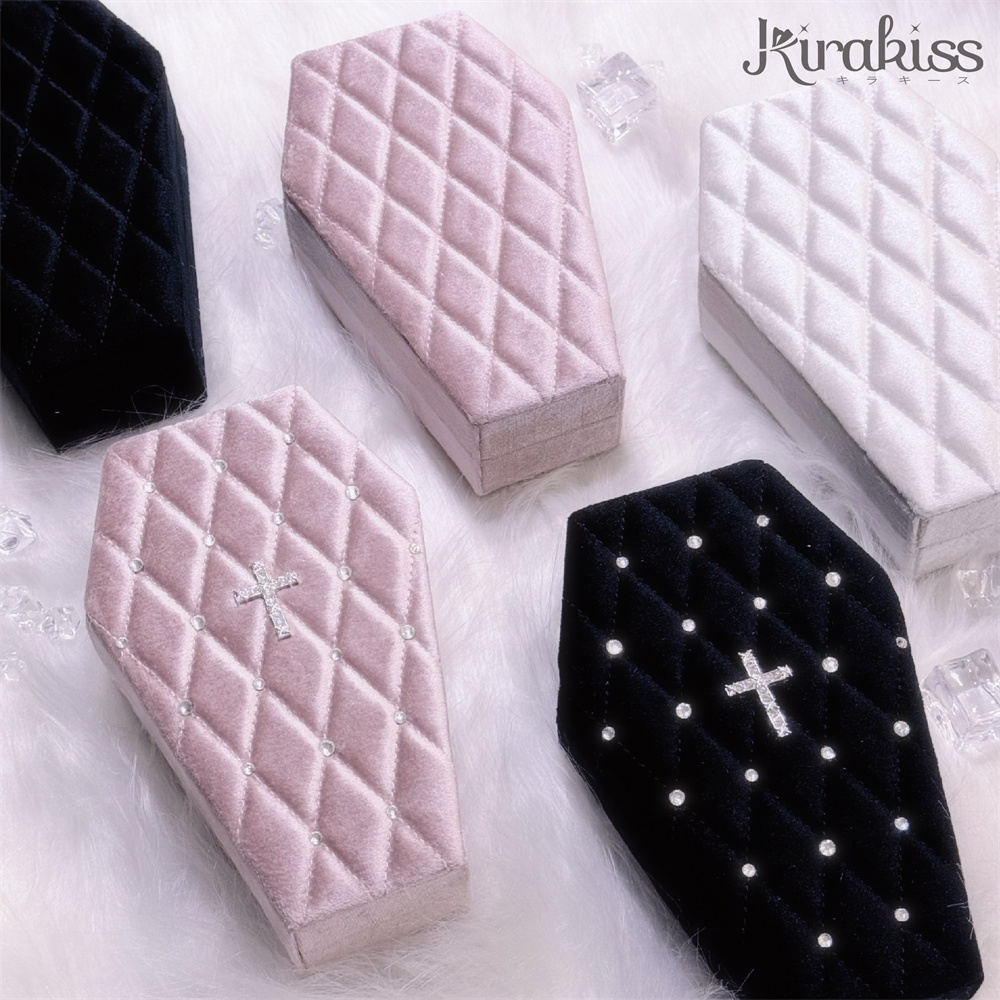 【15日内发】Kirakiss天使之棺原创棺材首饰收纳盒粉白黑
