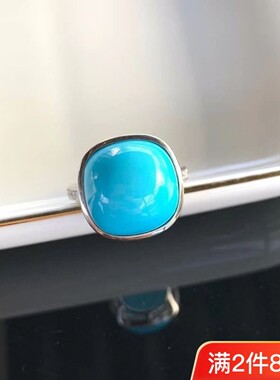 高瓷高蓝绿松石指环简约轻奢