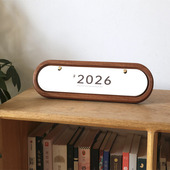 木质创意记事年历实木办公室桌面摆件日历2026年新款 台历月历定制