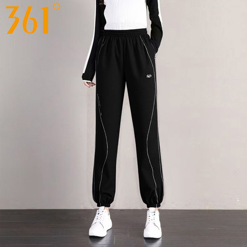 361°商场同款运动裤女款2026秋季新款冰丝束脚长裤562439001BF