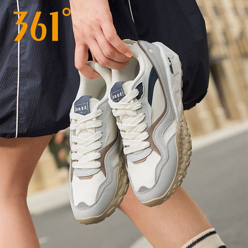 酥饼361度运动鞋女鞋2026新款秋季轻便复古鞋防泼水防滑休闲鞋子