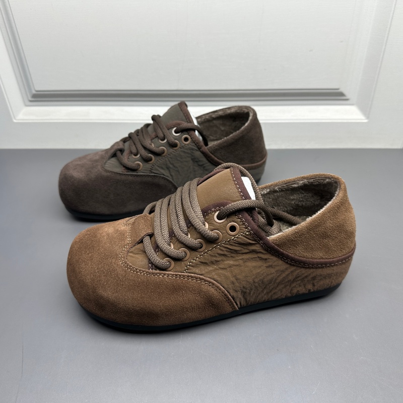 冬款加绒复古厚底软底舒适丑萌鞋