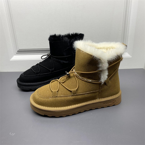 撤柜断码处理皮毛雪地靴女冬款加绒保暖休闲时尚松糕底短筒女靴