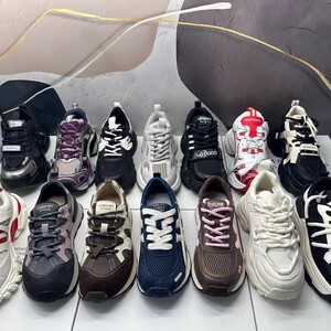 大厂尾货断码处理老爹鞋女春秋新款时尚厚底系带圆头运动休闲鞋