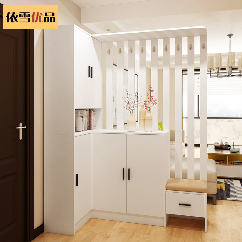 进门玄关柜屏风轻奢隔断柜鞋柜一体客厅餐厅入户转角实木家用门口