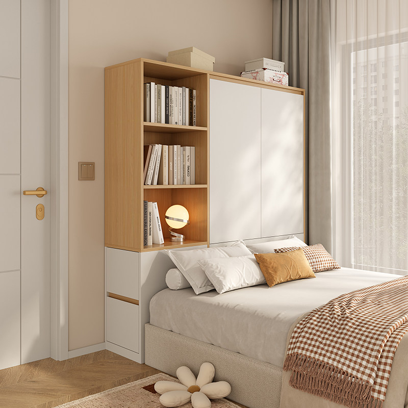 原木风衣柜小户型省空间床头收纳储物柜卧室书柜一体床尾夹缝柜子,住宅家具,独立衣柜,淘宝优惠券,粉丝福利购,淘宝优惠卷