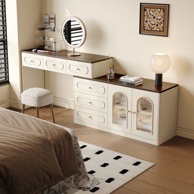 法式奶油风卧室斗柜梳妆台床头柜