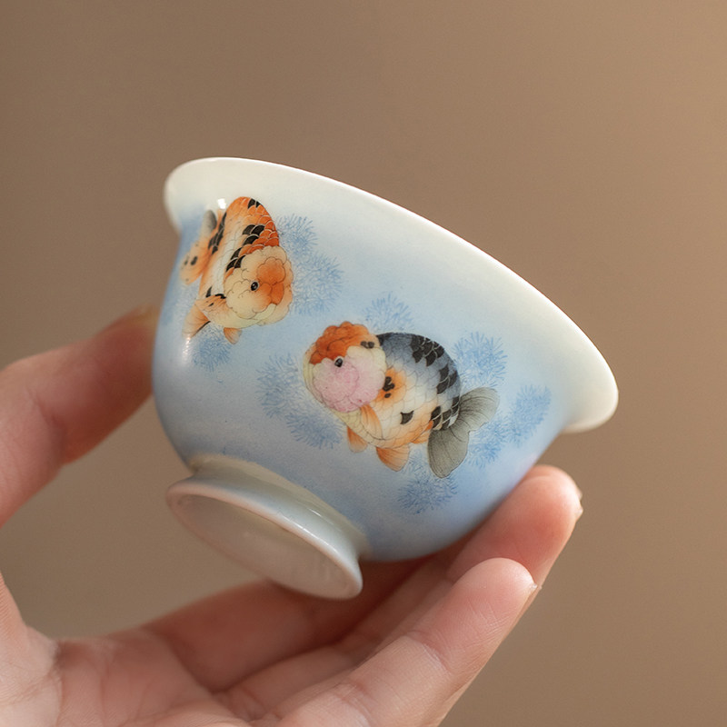 一思堂陶瓷主人杯景德镇纯手工手绘粉彩金玉满堂个人功夫茶具茶杯