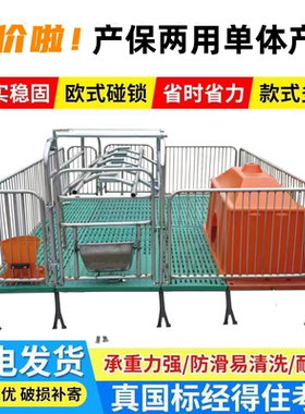 母猪单体双体产床产保两用双体产床国标热镀一体产床保育床定位栏