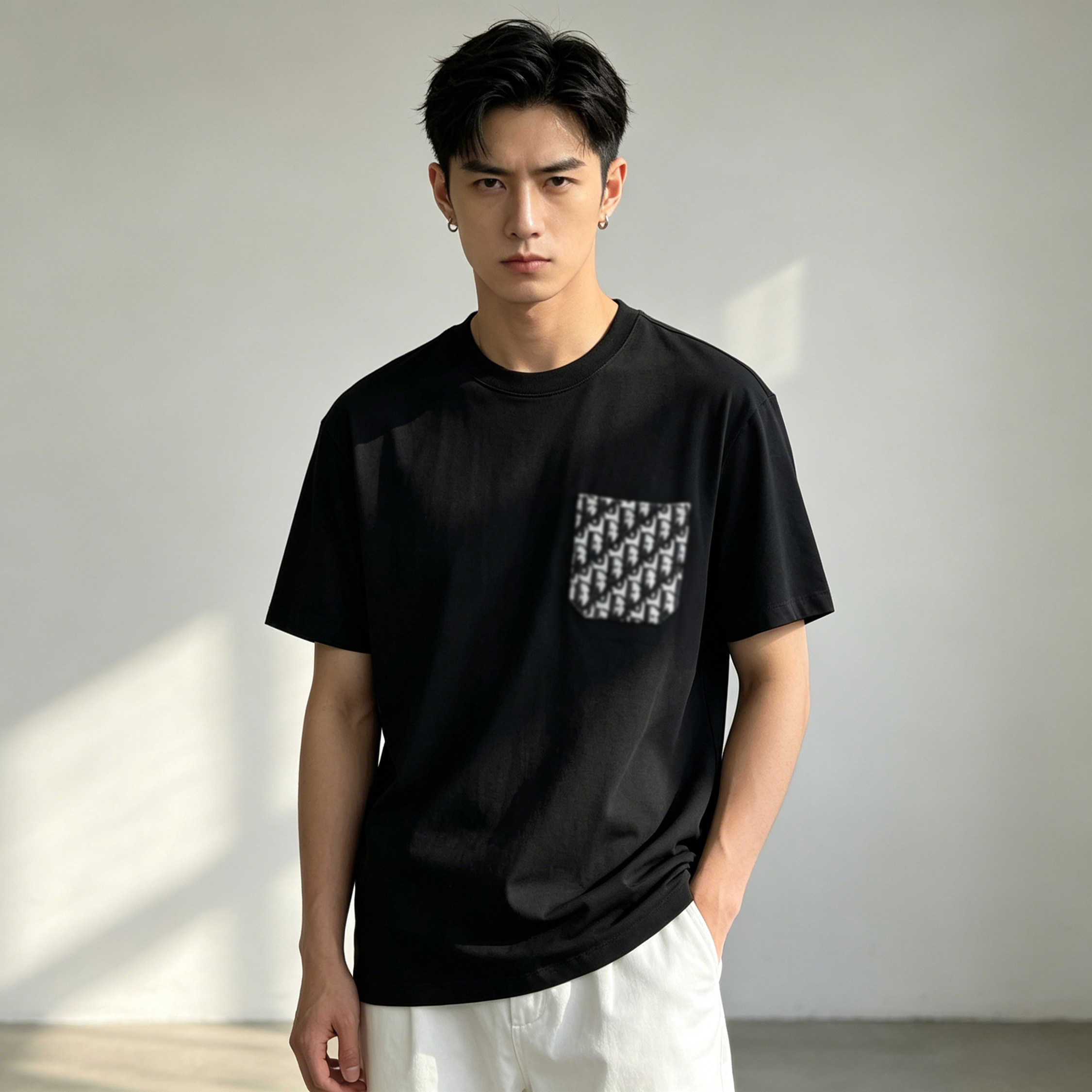 SEASON MARK-DO字母口袋圆领短袖简约休闲百搭透气情侣款T恤夏季