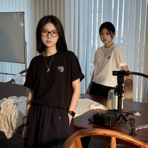 520限定情侣小爱心刺绣短袖