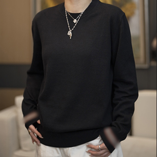 SEASON MARK简约纯色长袖针织衫休闲百搭亲肤保暖情侣打底衫毛衣