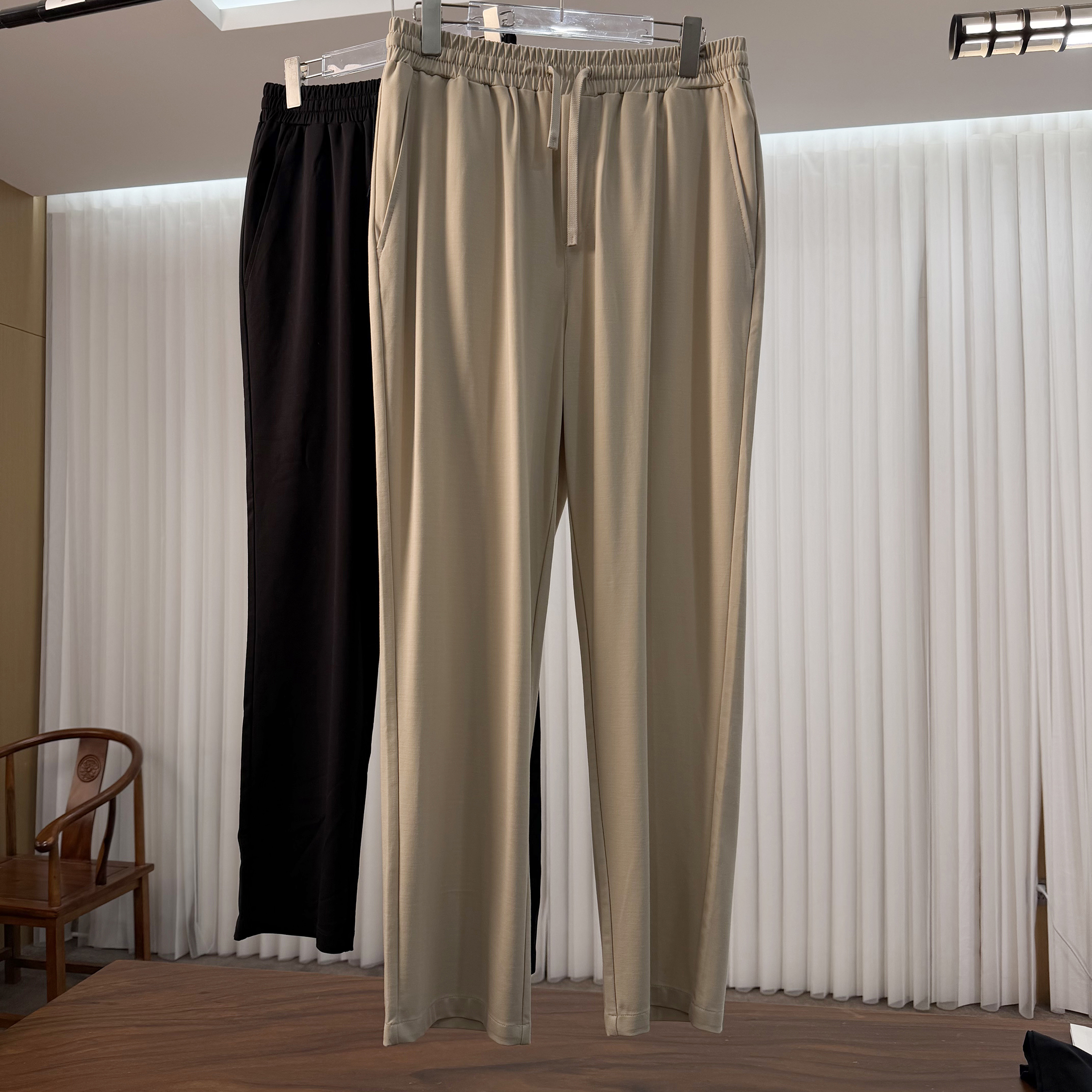 SEASONMARK宽松弹力透气直筒裤