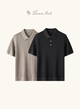SEASONMARK纹理针织POLO衫短袖
