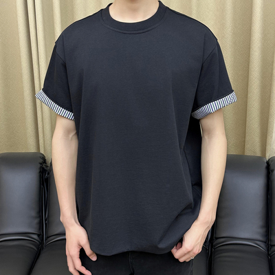 100棉复古时尚短袖圆领tee