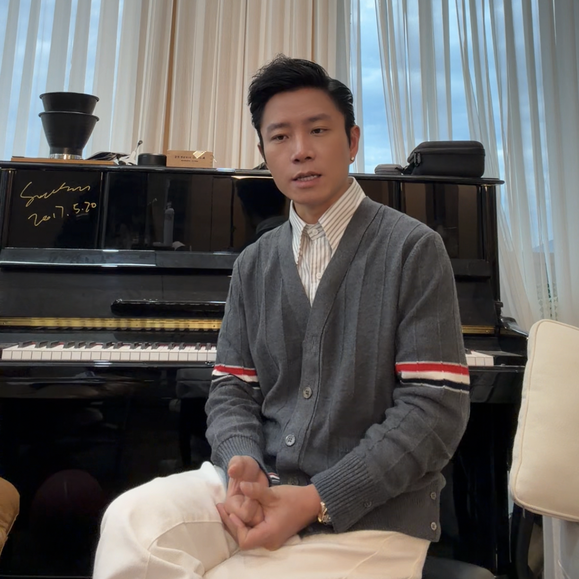 SEASONMARK美式竖纹彩条针织开衫