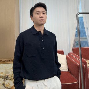 SEASONMARK早秋老钱风针织polo衫商务休闲百搭松弛感长袖男士卫衣