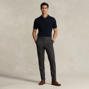 休闲百搭纯色男士 短袖 T恤 MARK藏青小马刺绣绞花红标Polo衫 SEASON