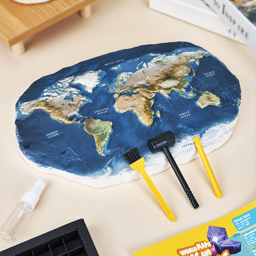 乐立方世界地图石膏DIY益智玩具