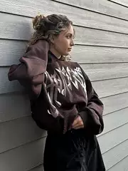 American-Style Revengess Embroidered Autumn Niche Vintage Loose Lake Blue Hoodie Sweatshirt Jacket