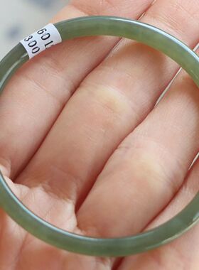 50.5圈口证1282300且末蓝青绿色 新疆且末料保真天然和田玉手镯