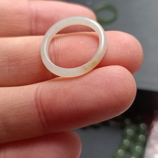 情缘玉保真天然无优化和田玉指环戒圈16毫米10号11号24112814