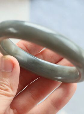 保真天然和田玉手镯57圈口证书编号11400734和田玉烟紫色 青海料