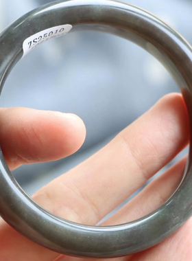 保真和田玉手镯55圈口证书1010215和田玉帝王紫飘翠青色 青海料