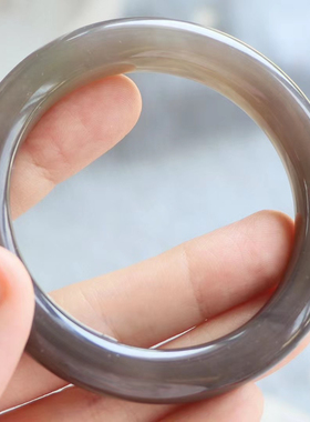 保真和田玉手镯55圈口证书32701902和田玉葡萄紫飘翠色 青海料