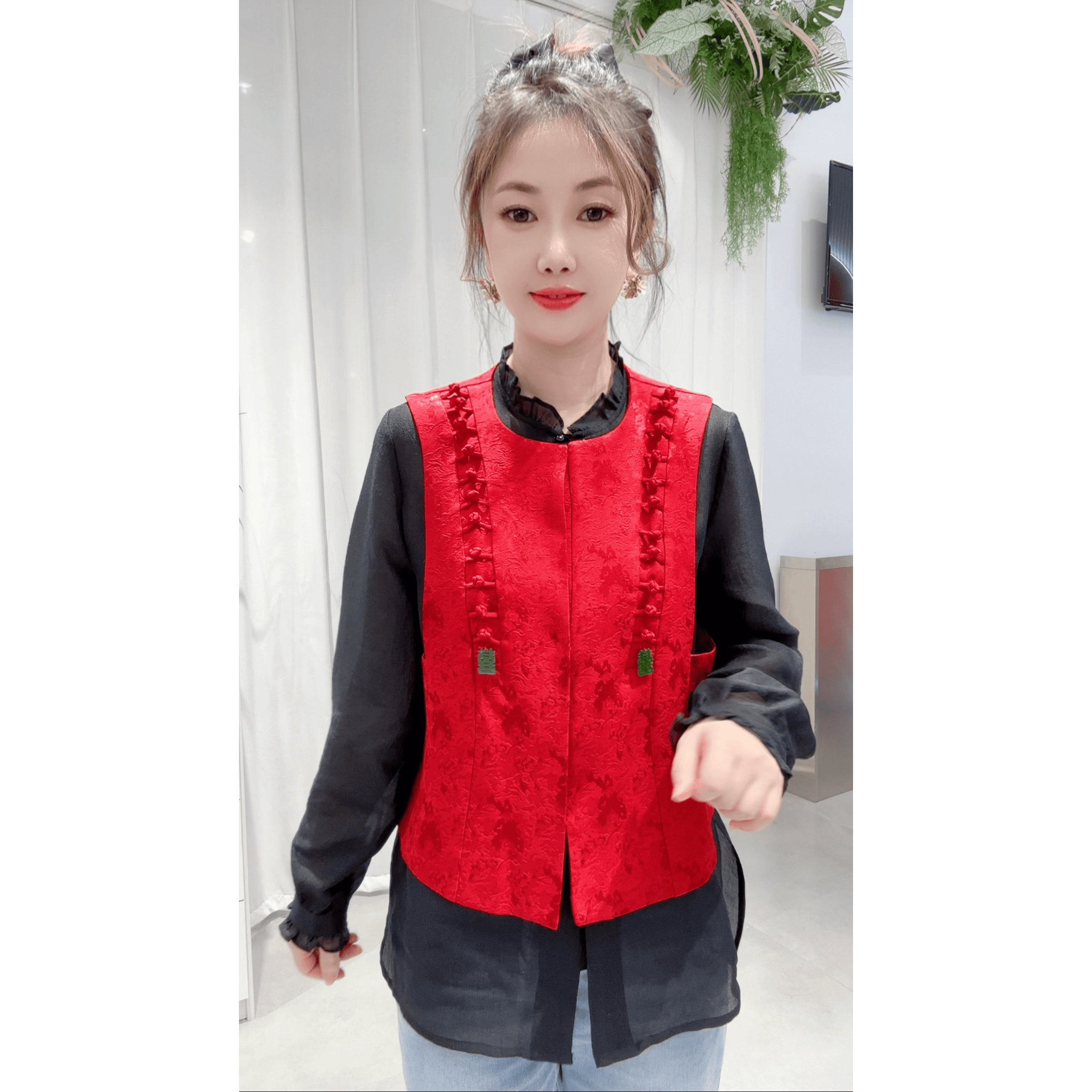 【平安喜乐】新中式国风红色提花复古马甲背心女礼物喜庆坎肩潮,女装/女士精品,马夹,淘宝优惠券,粉丝福利购,淘宝优惠卷