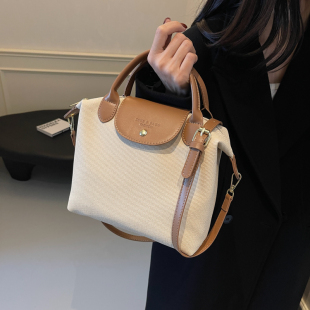 高级感百搭斜挎包超火手提包 今年流行小众设计撞色包包女2026新款