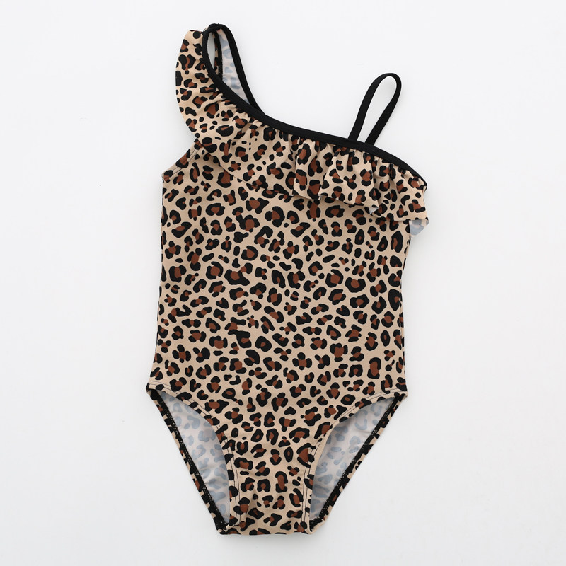 儿童泳衣女童连体豹纹斜肩泳装小女孩中大童韩版时尚游泳衣在类目 童装/婴儿装/亲子装, 儿童泳装, 泳衣裤中 - 来自Buy2taobao.com提供专业的淘宝代购服务