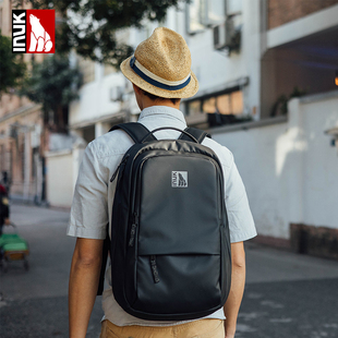 Inuk日常轻便15寸电脑包男女环保时尚大容量背包多功能双肩包书包