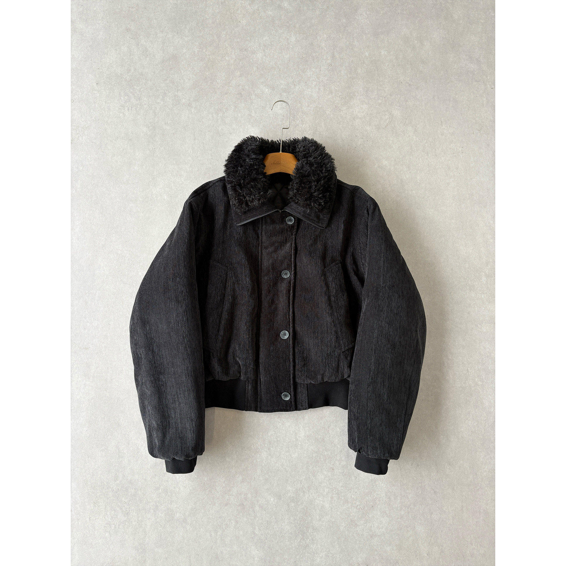 H1c 雪夜*翻领毛领雪尼尔廓形短款棉服外套 力量廓形/优雅氛围