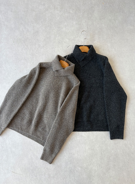 H1c 双层领*高领羊毛混纺针织毛衣打底长袖 多形态领口/软糯亲肤