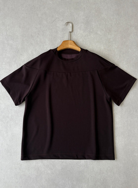 H1c 渊环*天丝混纺空气层短袖T恤 铜氨质感/解构分割/异形领口