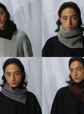 H1c 针织特殊肌理*开叉套头四色针织提花围脖 实用保暖/亲肤软糯