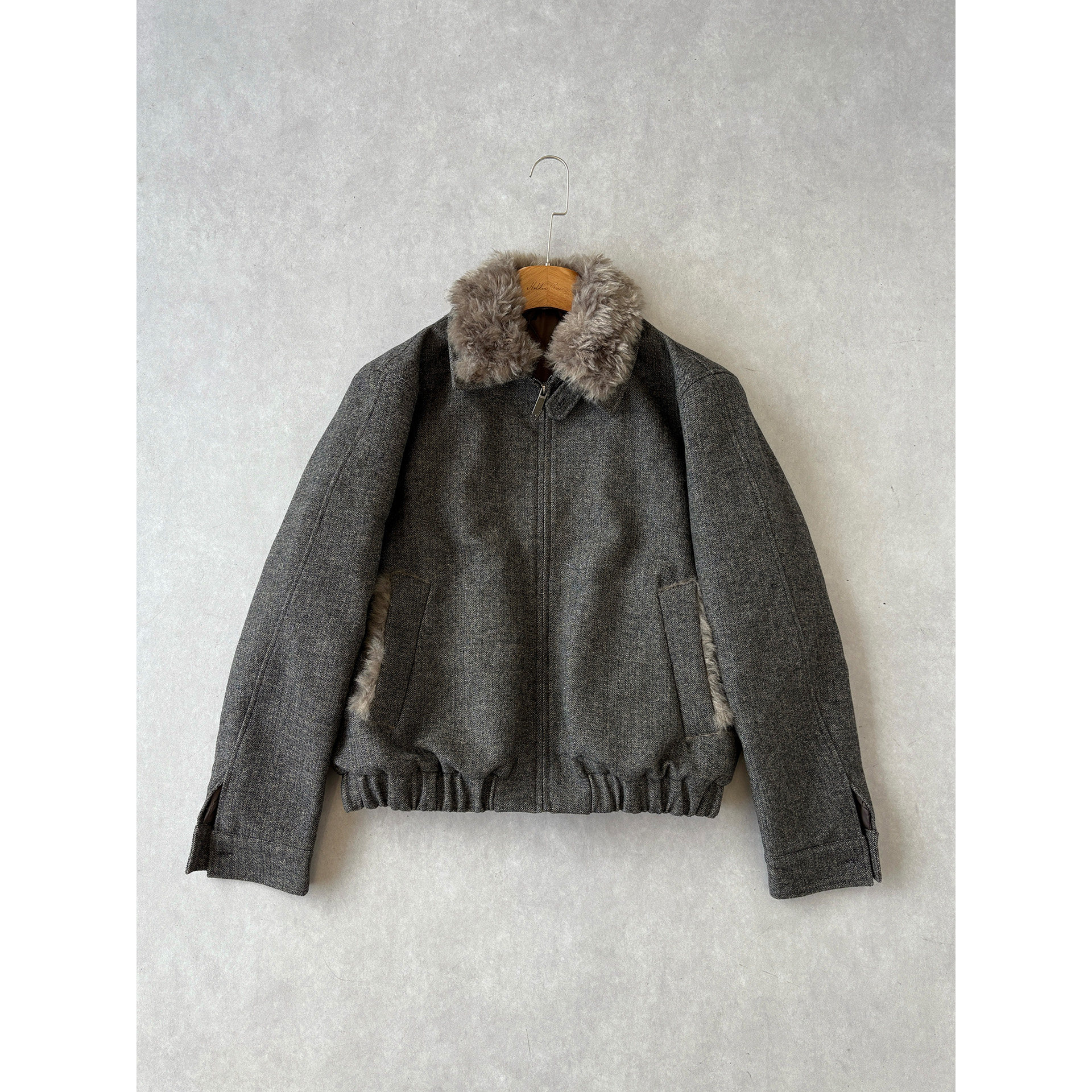 H1c 50羊毛*人字纹复古花纱肌理毛领棉服外套 优雅氛围/正肩利落,男装,棉衣,淘宝优惠券,粉丝福利购,淘宝优惠卷