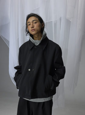 「升级重制」H1c 双纽不规则弧形立体剪裁短款cleanfit夹克外套