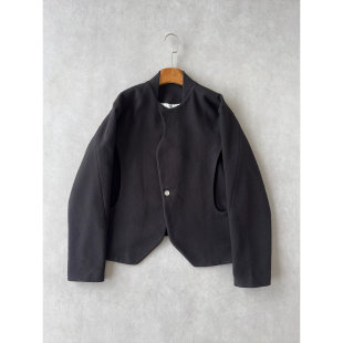 条纹里衬 H1c 宫廷外套夹克 不规则解构斜纹毛呢西装 多形态 绅