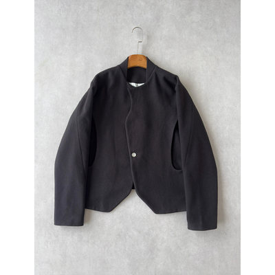 H1c绅*不规则解构毛呢西装外套