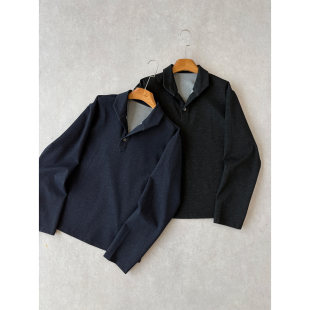 单扣异型领 H1c 卫衣 翻领370g空气层正肩polo长袖 肩型修饰 意式