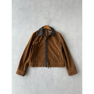 H1c 西部*撞色拼皮仿牛绒正肩短款麂皮绒夹克 特殊色调/硬挺有型