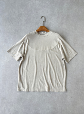 H1c 渊环*混纺竹节肌理解构正肩合身短袖T恤 亲肤软糯/春夏轻薄