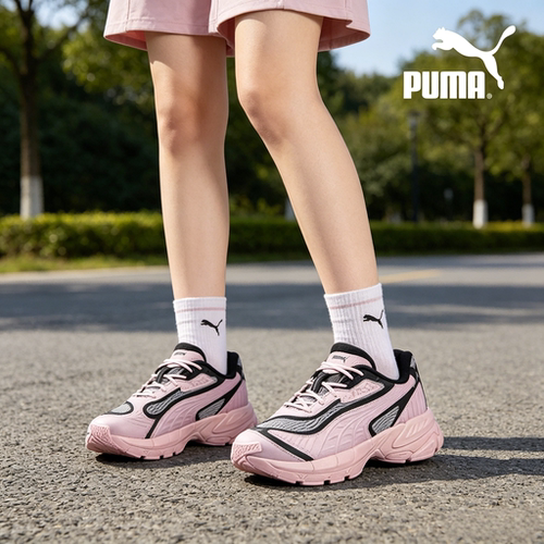 PUMA彪马 Velophasis 织物人造革低帮老爹鞋 粉红色399127-02
